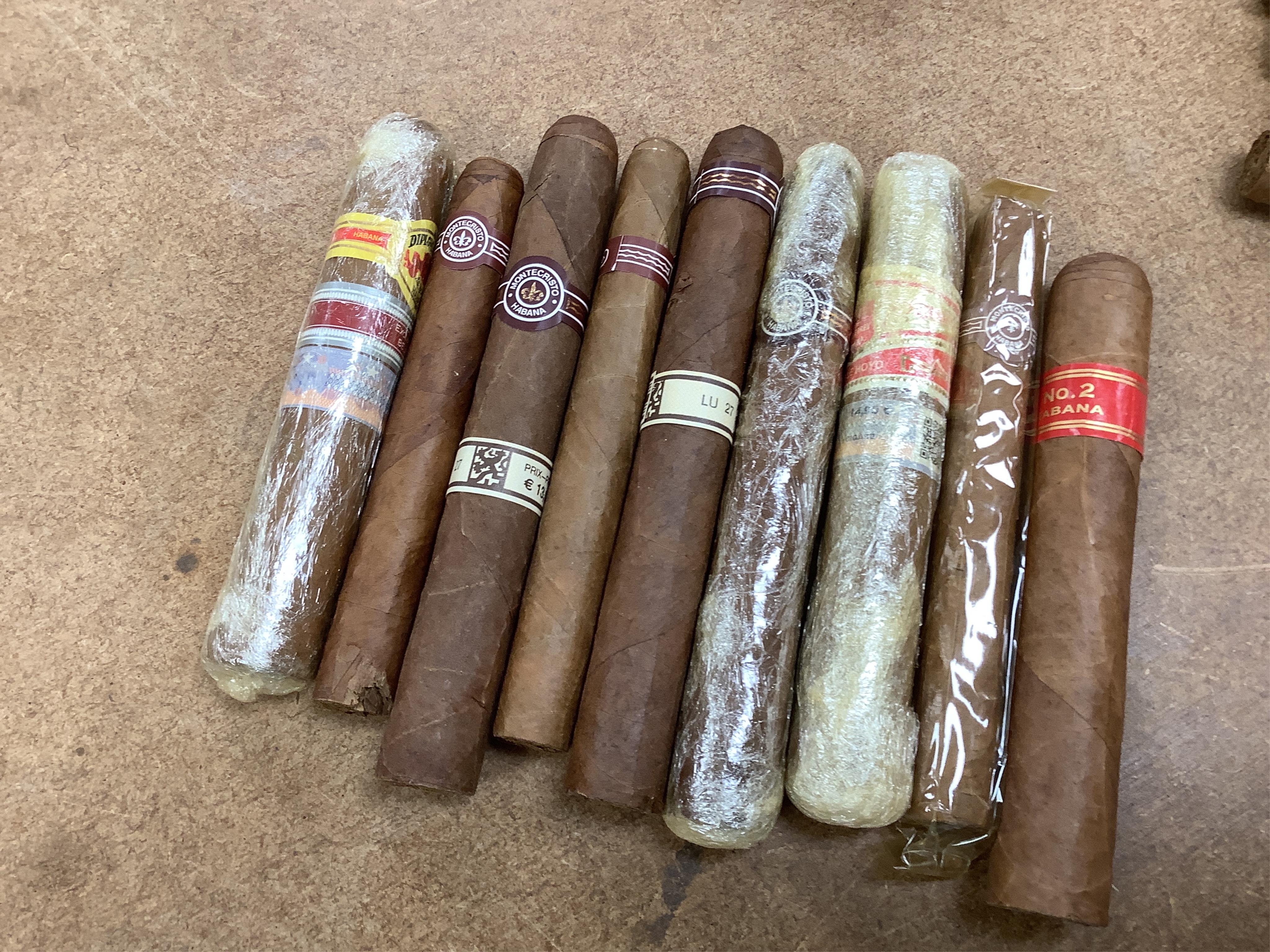 A collection of various Cuban cigars